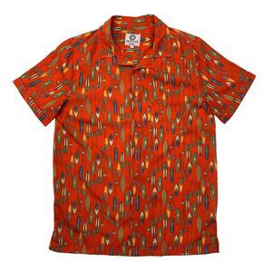 One Resolution Hawaiian Shirt Men S Small Flame Red Thin Fabric Paddle Surfboard